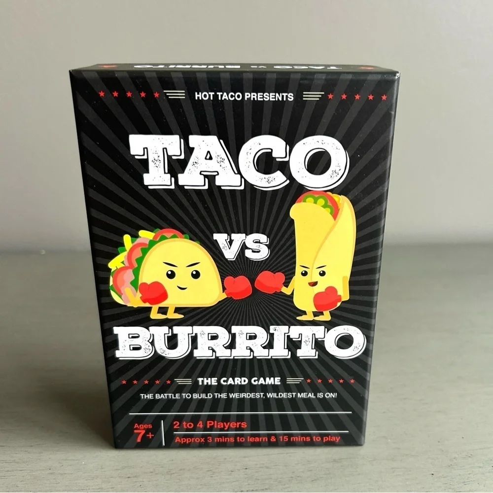 Taco vs Burrito Strategic Card Game Family Age 6+, 2-4 Players, 15 Min Play